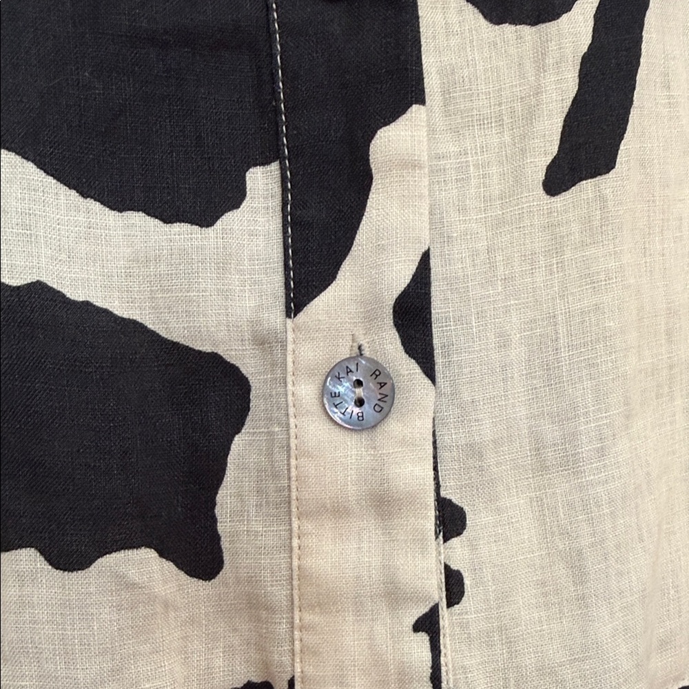 Bitte Kai Rand Black and Cream Peony Patterned Linen Dress - XS - Picture 5 of 16
